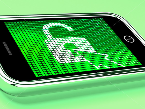 Unlocked Padlock Mobile Phone Shows Access Or Protected