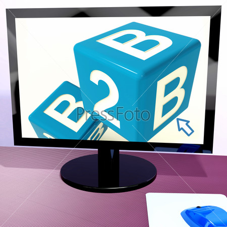 B2b Dice On Computer Showing Business And Commerce