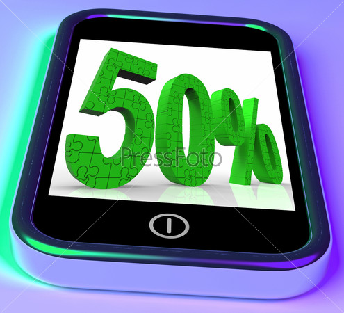 50% On Smartphone Shows Mobile Marketing And Special Promotions