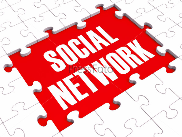 Social Network Puzzle Shows Virtual Interactions And Online Communities