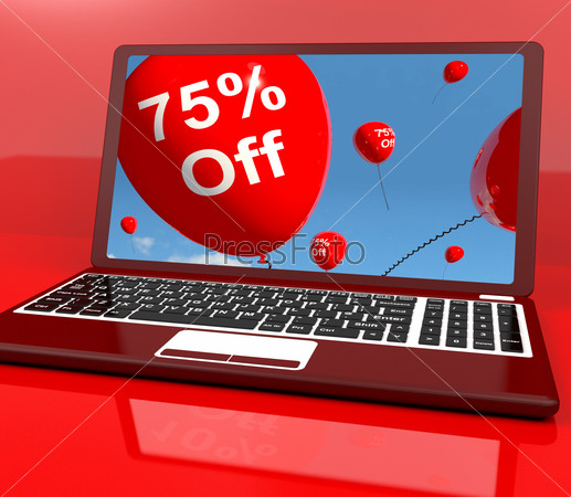 75% Off Balloons On Computer Shows Discount Of Seventy Five Percent