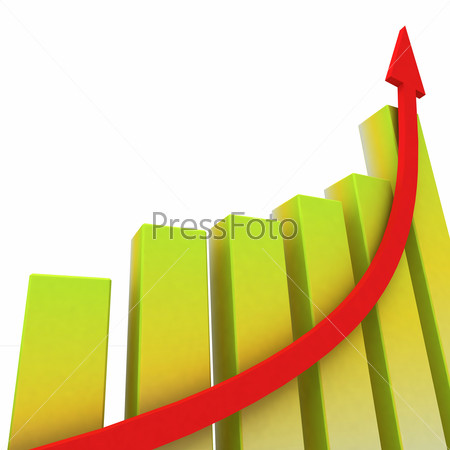Yellow Bar Chart Shows Increased Profit