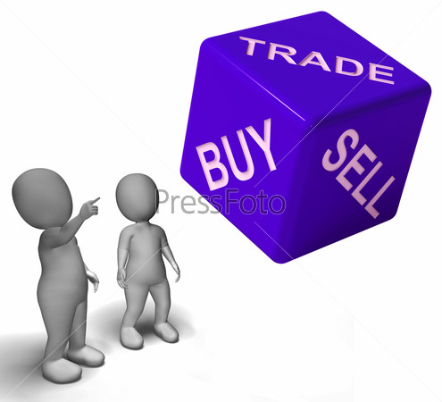 Buy Trade And Sell Dice Represents Business And Commerce