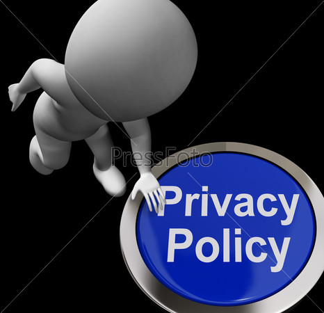 Privacy Policy Button Showing The Company Data Protection Terms