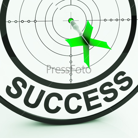 Success Target Showing Achievement Strategy And Wealth Improvement And Winning