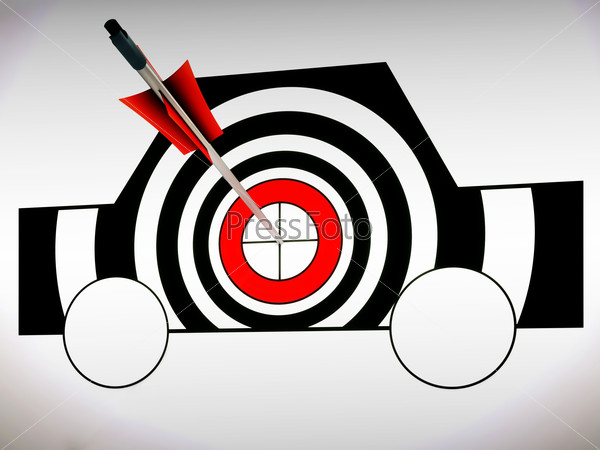 Car Target Shows Excellence Skill And Accuracy