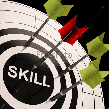Skill On Dartboard Shows Gained Skills Or Obtained Abilities