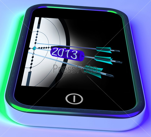2013 Arrows On Smartphone Showing Future Goals And Aims