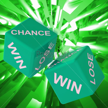Chance, Win, Lose Dice Background Showing Gamble Losers And Winners