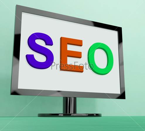 Seo On Monitor Shows Search Engine Optimization Online