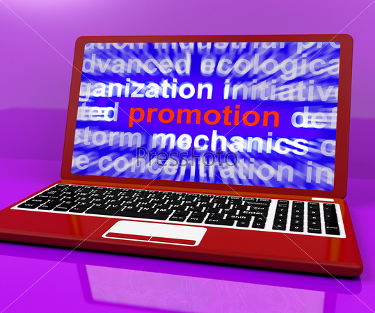 Promo Computer Showing Promotions Discounts And Sale