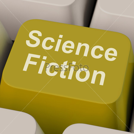 Science Fiction Key Showing Sci Fi Books And Movies
