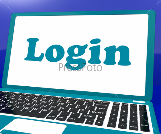 Login Computer Showing Website Log In Security