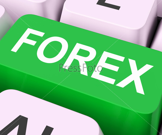 Forex Key Shows Foreign Exchange Or Currency