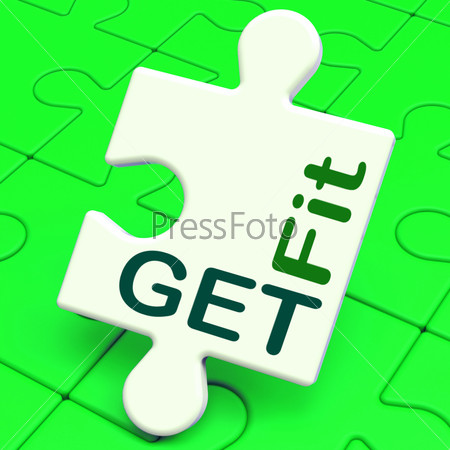 Get Fit Puzzle Showing Working Out Or Fitness
