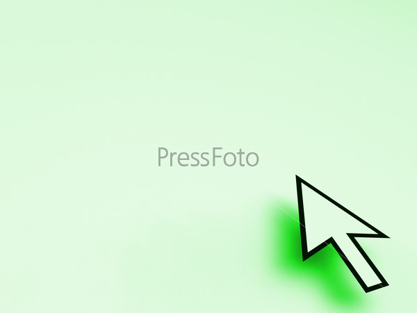Cursor Pointer On Green Background Shows Blank Copyspace Website