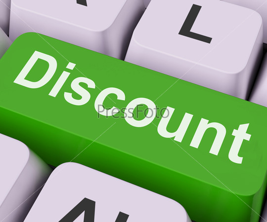 Discount Key On Keyboard Meaning Rebate Cut Price Or Reduce