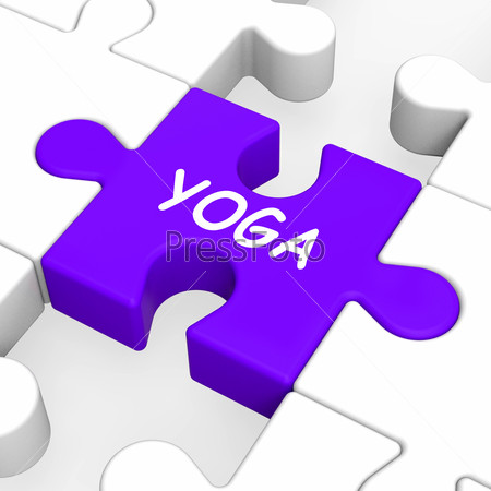 Yoga Puzzle Showing Meditation Health And Relaxation, stock photo
