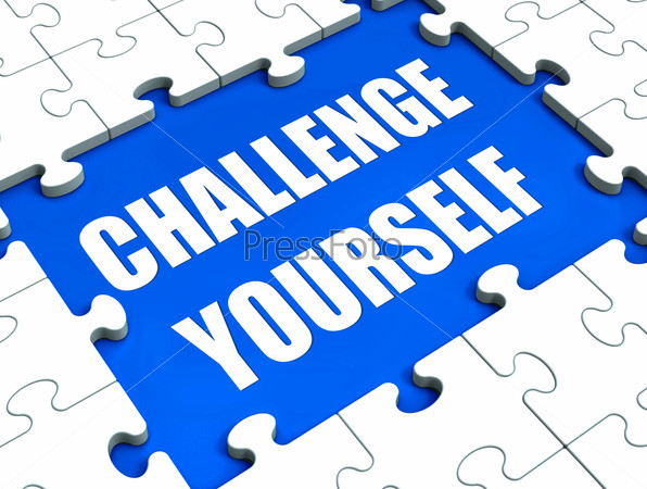 Challenge Yourself Puzzle Showing Motivation Goals And Determination