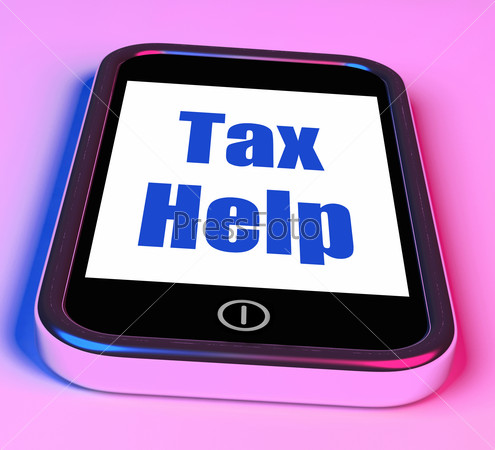 Tax Help On Phone Showing Taxation Advice Online
