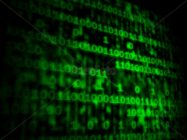 Matrix Code Copyspace Showing Digital Numbers Programming Background, stock photo