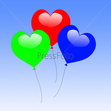Colourful Heart Balloons Showing Wedding Feast Or Engagement Party