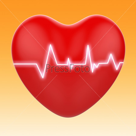 Electro On Heart Meaning Cardiology Or Heart Health