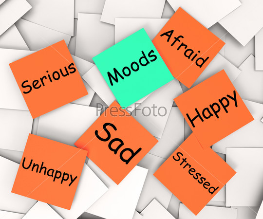 Moods Post-It Note Means Emotions And Feelings