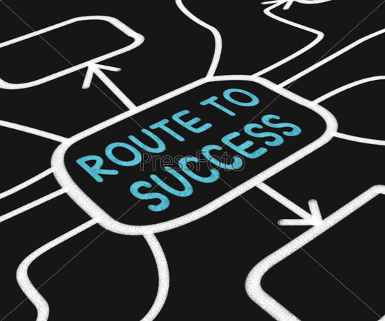 Route To Success Diagram Shows Path For