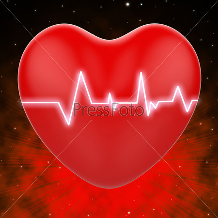 Electro On Heart Showing Heart Pressure Or Extreme Passion