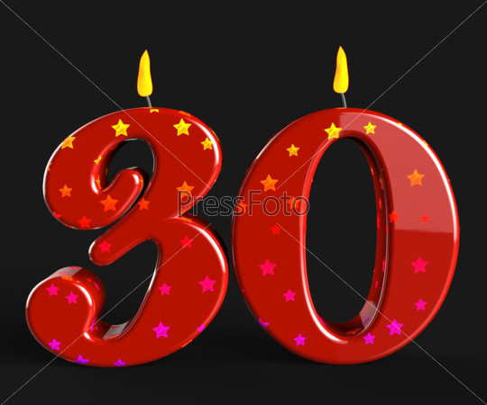 Number Thirty Candles Meaning Red Cake Candles Or Birthday Candles