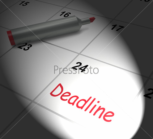 Deadline Calendar Displaying Due Date And Cutoff