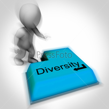 Diversity Keyboard Meaning Multi-Cultural Range Or Variance, stock photo