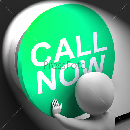 Call Now Pressed Showing Assistance And Support Center