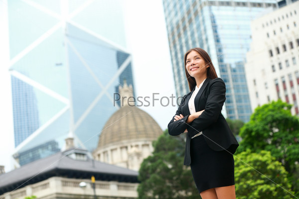 Business woman confident outdoor in Hong Kong