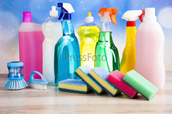 Variety of cleaning products,home work