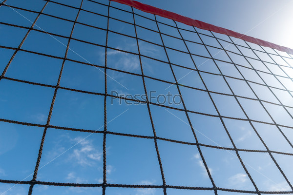 volleyball net on a background blue sky