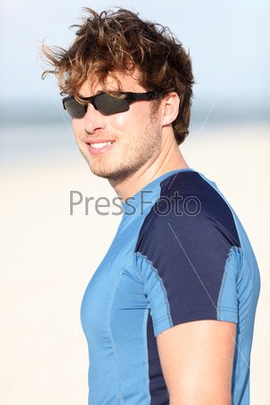 Sporty man on beach