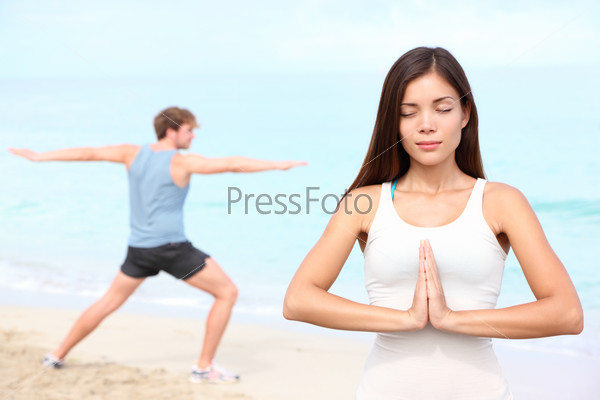 Yoga meditation couple