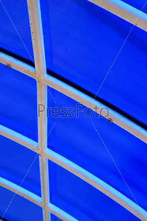 plastic abstract in asia  kho phangan pier roof lomprayah  bay   in thailand