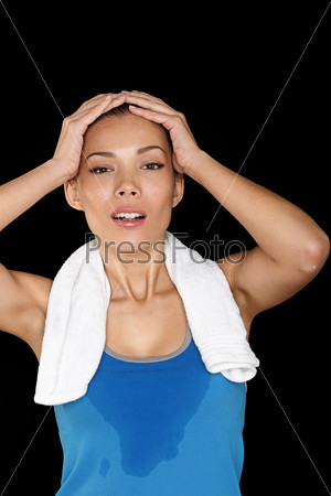 Fitness woman sweating