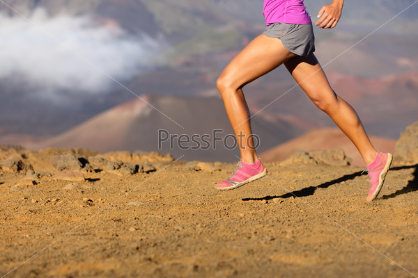 Running sport fitness woman - closeup