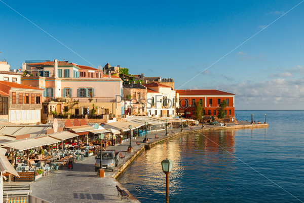 bay of Chania  at sunny summer day, Crete, Greece