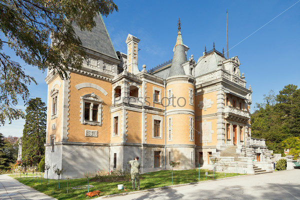 YALTA, RUSSIA - OCTOBER 3, 2014: Masandra Palace of Emperor Alexander III in Crimea. The Palace was buit in 1881-1902 years.