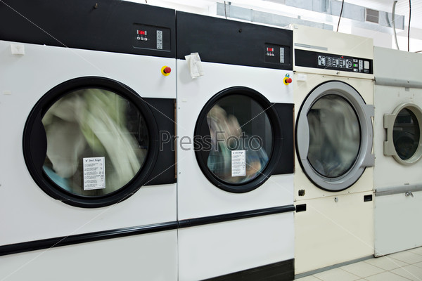 Running washing machines in laundry room
