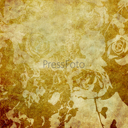 art floral grunge graphic sepia background with roses