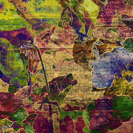art floral vintage colorful textured watercolor background with dark purple and blue violets