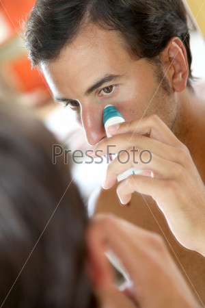 Man taking care of his skin