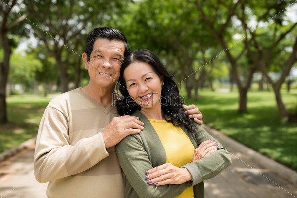 Portrait of happy mature couple: husband and wife