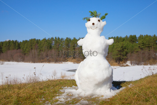 spring melt snowman